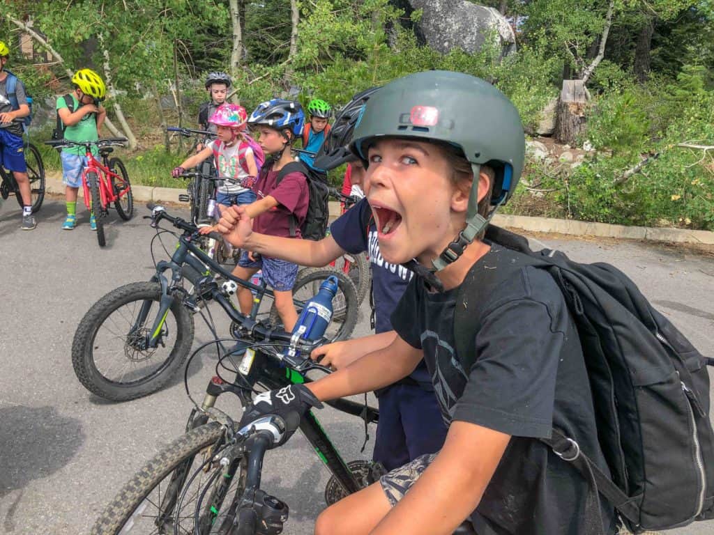 mountain biking sports campers on their bikes